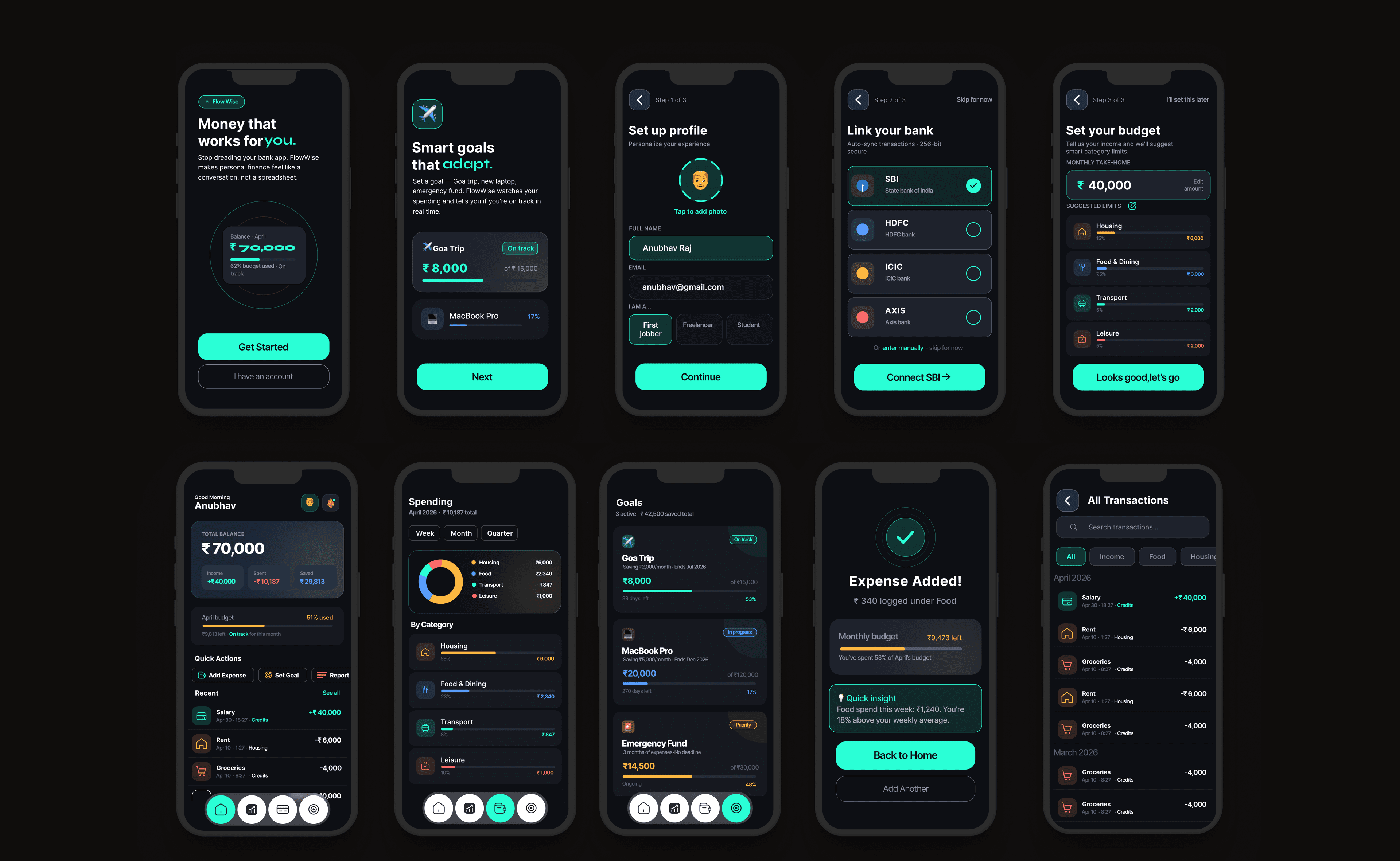 FlowWise Final Screens
